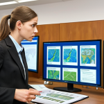 **Prompt for Image 1 (Legislation & Practical Application):**
    "A male or female environmental specialist, mid-career, with a serious but engaged expression, in a modern Russian office setting. They are surrounded by stacks of legal documents and multiple digital screens displaying complex environmental laws and regulations (e.g., Federal Law 'On Environmental Protection', specific GOSTs or SanPiNs). One hand is pointing to a projection or screen showing a real-world industrial site or a detailed natural landscape map, illustrating the practical application of these laws. The image should convey deep understanding, critical thinking, and the challenge of navigating legal uncertainties and dynamic legislative changes in a professional, realistic style. Focus on details like recent legal codes and a slightly overwhelmed yet determined atmosphere."