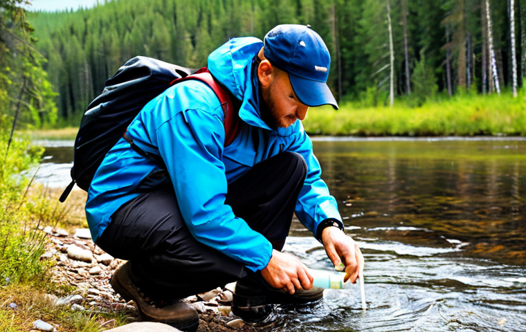 A Day in the Life of an Environmental Expert**
A professional environmental expert, fully clothed in appropriate field attire (hiking boots, sturdy pants, and a practical jacket), taking water samples from a pristine river in a scenic Russian landscape (taiga forest background). Safe for work, appropriate content, professional, modest, perfect anatomy, correct proportions, natural pose, well-formed hands, proper finger count, natural body proportions, high quality, professional photography.
**