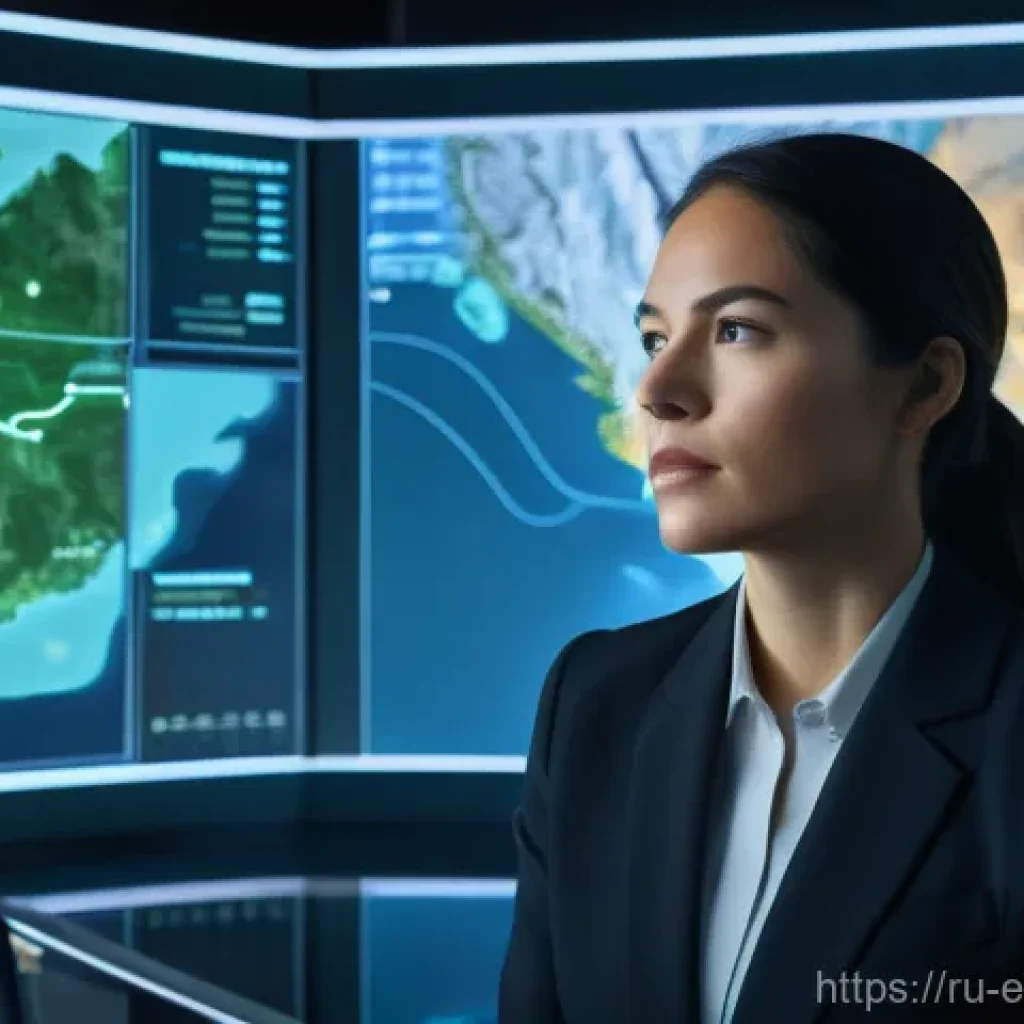 환경영향평가사의 리더십 역할 - **Strategic Environmental Visionary**
    A focused female environmental leader, dressed in a sharp,...