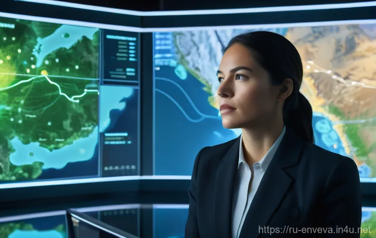 환경영향평가사의 리더십 역할 - **Strategic Environmental Visionary**
A focused female environmental leader, dressed in a sharp,...