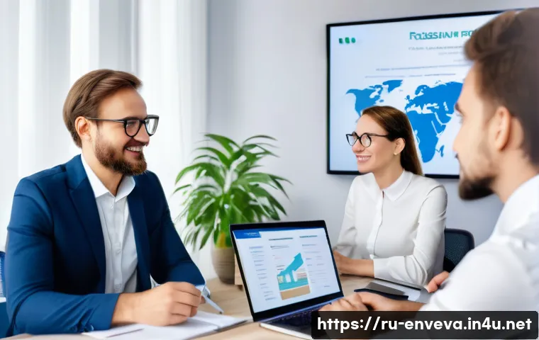환경영향평가사 커뮤니티 참여 방법 - A professional online community meeting for environmental assessment experts, featuring diverse Russ...