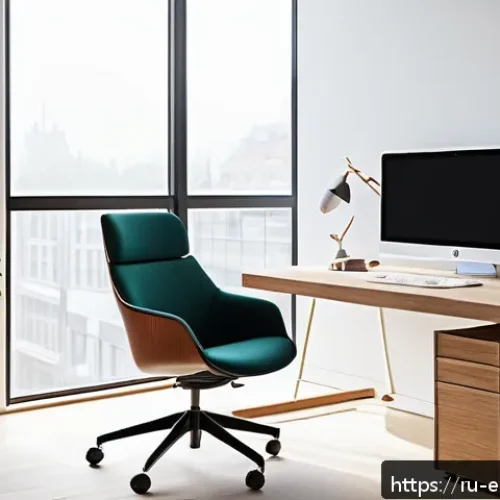 Home 31 환경영향평가사 직무 스트레스 관리법 - A serene office workspace designed with minimalism and order, featuring a clean desk with neatly sta...